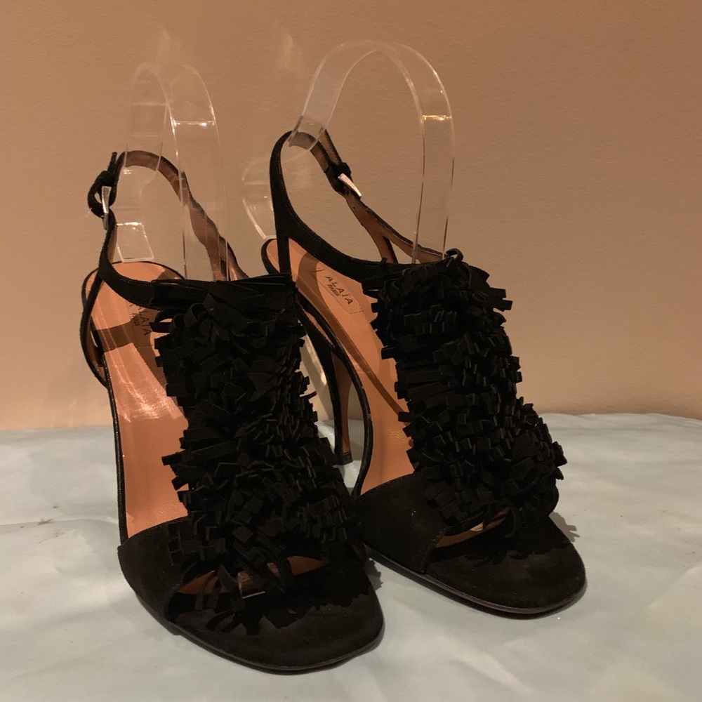 Alaia Paris Black Suede Stilettos